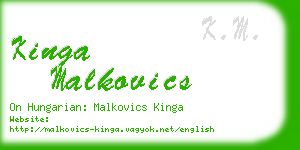 kinga malkovics business card